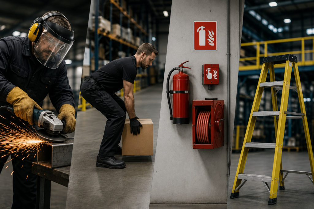 Abrasive wheels, Manual Handling, fire extinguishers, and Ladders