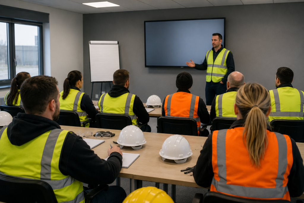 Trainer training people to deliver workbased training