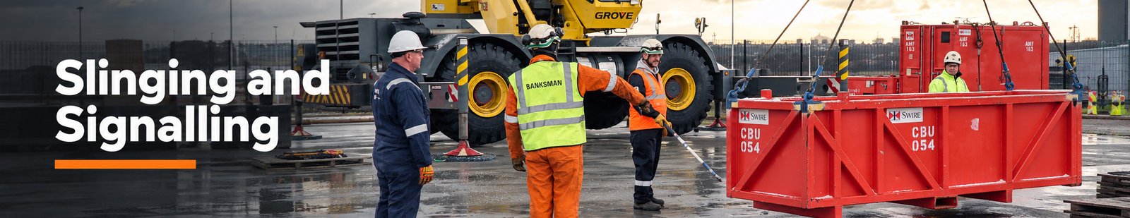 Slinging and signalling training taking place