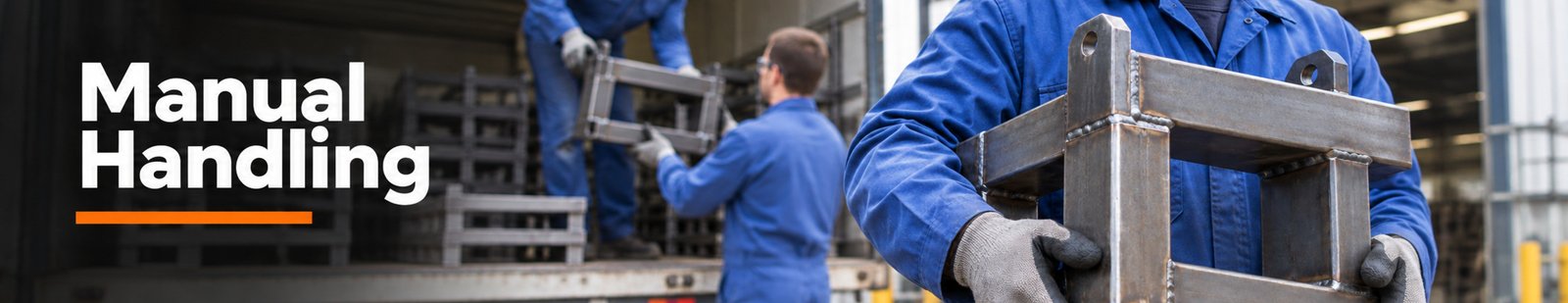 people manual handling steel after a manual handling training course