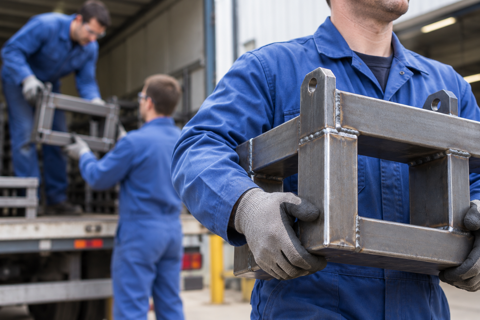 Manual handling training lifting heavy steels