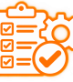 Neon Clipboard Gear Approval Icon