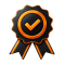 Orange-Check-Medal-Badge